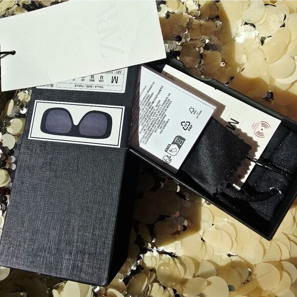 Sunglasses ZARA 50TH ANNIVERSARY Shield SUNGLASSES BLACK Nwt - Picture 2 of 12